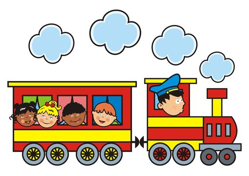 Locomotive and children