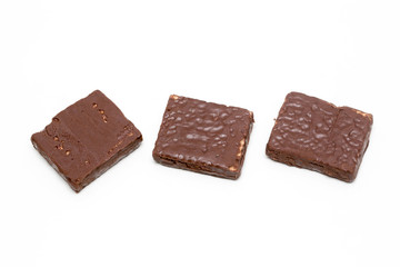 Chocolate bar isolated white background