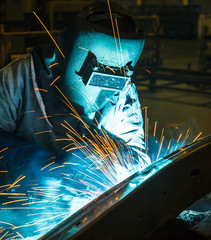 welder Industrial automotive part in factory