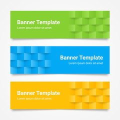 Set of modern colorful horizontal Vector Banners, page headers. Can be used as a trendy business template or in a web design. Vector illustration.