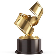 Naklejka premium Golden Film Award Movie- 3d render