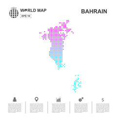 Fototapeta premium Map Of Bahrain pixel Vector