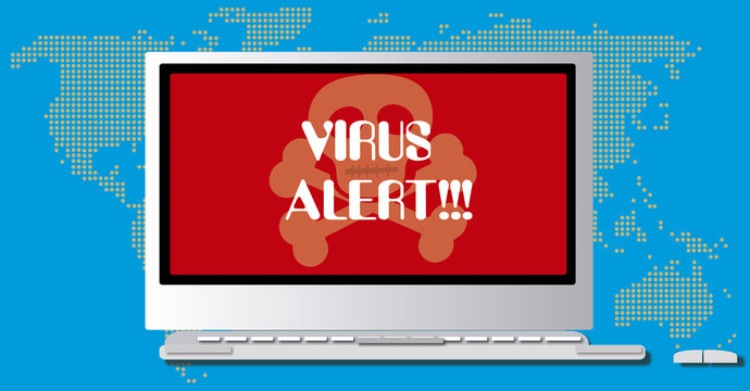 virus, malware, hacker attack in PC personal Computer