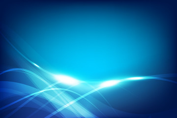 Abstract background blue wave curve and lighting element vector