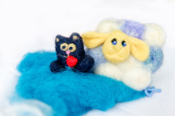 Felting wool, wool products