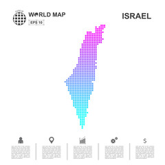 Map Of Israel pixel Vector