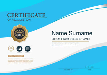 Fototapeta premium Certificate of achievement frame design template