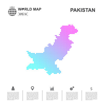 Map Of Pakistan pixel Vector