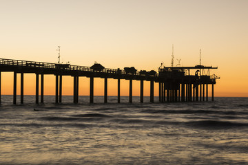 Fototapeta na wymiar Scripps Pier during sunset in La Jolla, San Diego, California