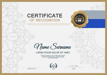 Certificate of achievement frame design template