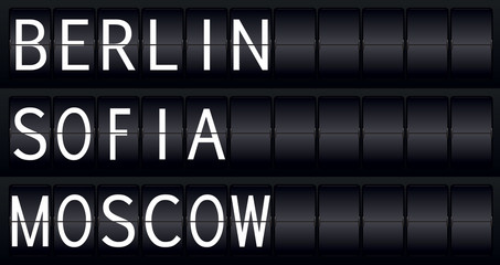 Fototapeta premium Panneau Aéroport Départ / Timetable Airport Departure