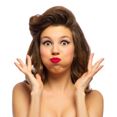 Fototapeta premium Beauty portrait of pinup girl