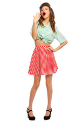 Beauty portrait of pinup girl