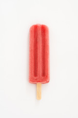 Strawberry popsicle isolated on white background
