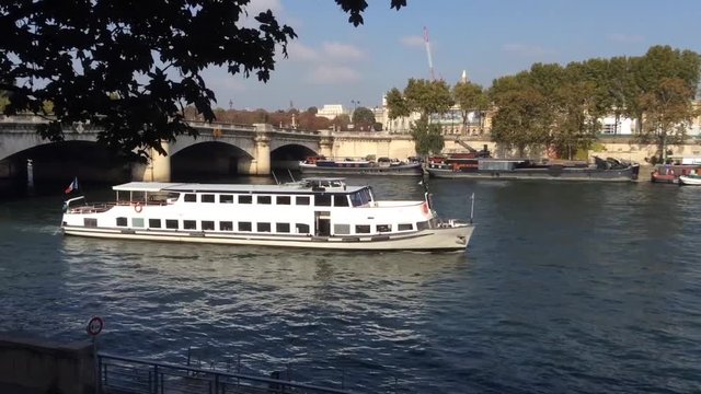 pleasure boat on the Seine river