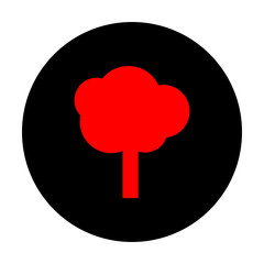 Tree sign. Red vector icon