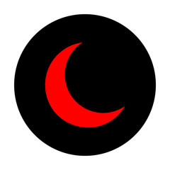 Moon sign. Red vector icon
