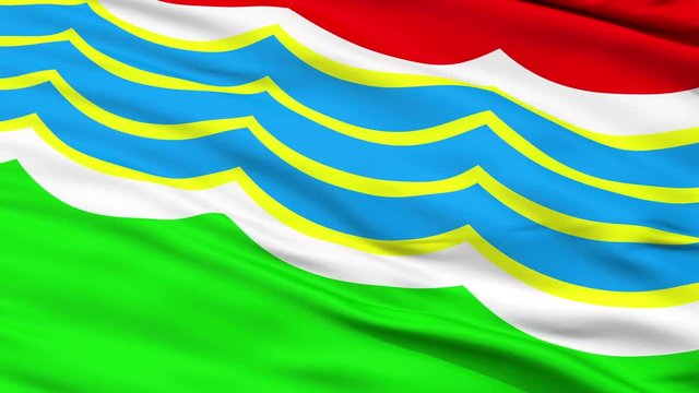 Tiraspol Capital City Flag of Moldova, Close Up Realistic 3D Animation, Seamless Loop - 10 Seconds Long