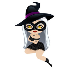 Witch isolated on white background.