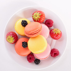macaroon and berry fruit
