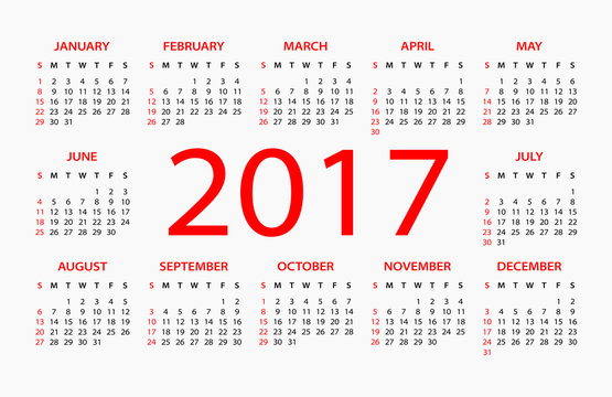 2017 Calendar - illustration


Vector template of 2017 calendar
