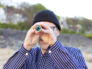 Hafenarbeiter mit copy space