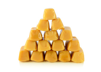 Caramel toffee piled pyramid
