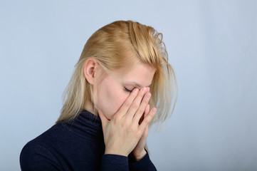  A woman experiencing stress and pain
