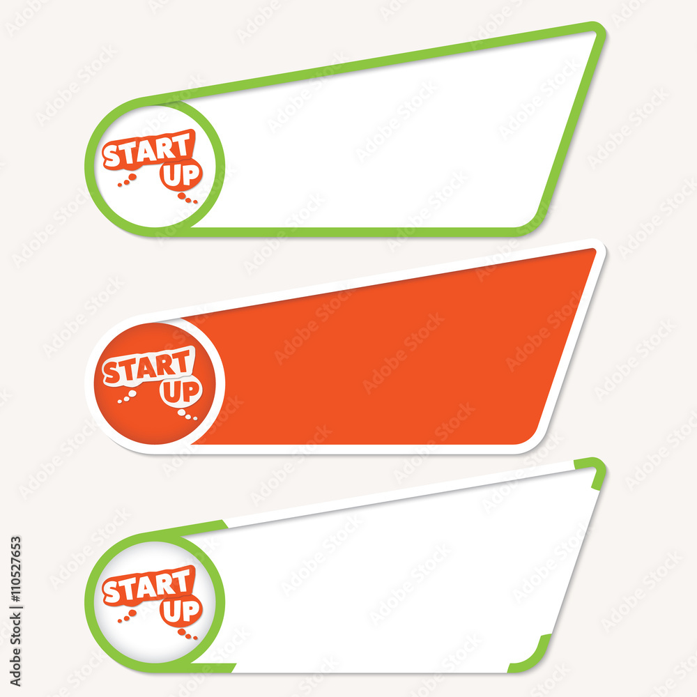 Poster text boxes for your text with start up icon