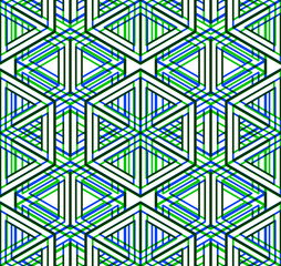 Colored abstract interweave geometric seamless pattern, EPS10. 