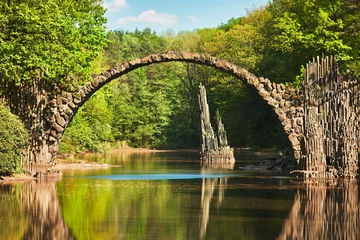 Abwaschbare Fototapete Rakotzbrücke Bogenbrücke in Deutschland