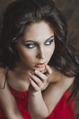 Obraz premium Portret dziewczyna z pięknym makeup 6007.