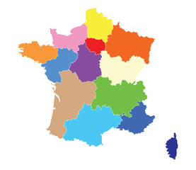 Fototapeta premium La nouvelle carte des régions de France