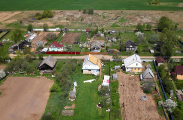 Fototapeta na wymiar Aerial Views - Russian village