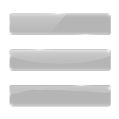 Buttons. Web icons. Gray glossy rectangular buttons
