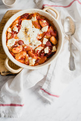 bean with chorizo and eggs