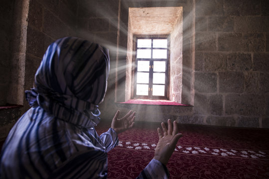 Muslim Women Praying In Mosque