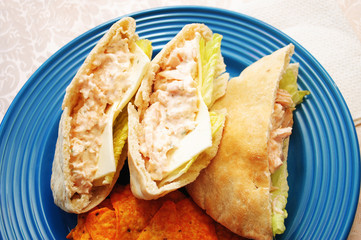 Chicken Salad Pita Pocket Sandwiches for Lunch 