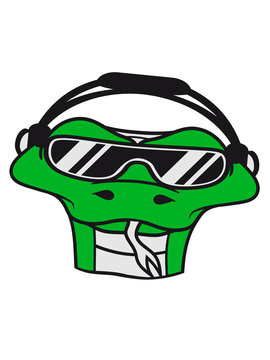 face head dj club party music cool hang celebrate disco sunglasses headphones snake dance