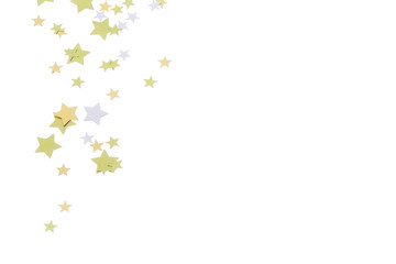 Obraz na płótnie Canvas close-up shot of colorful stars on white.