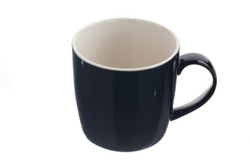 shinny black coffee mug.