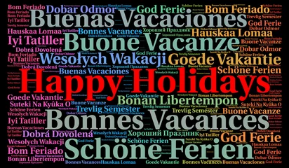 Foto op Plexiglas Happy holidays in different languages word cloud  © Ricochet64