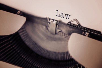 Composite image of law message on a white background 
