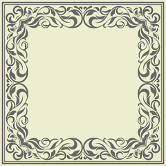 Frame with vintage pattern.Background with floral design.