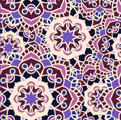 Seamless round ornament pattern. Islam, Arabic, Indian, ottoman