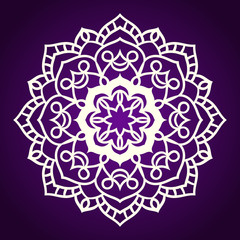 Flower Mandala. Ethnic pattern. Round Mandala of lines. Vector l