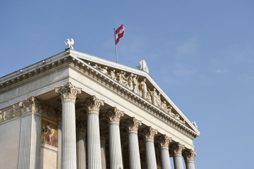 Parlament Wien, Parlament, Parlamentsgebäude, Wien, Dr.-Karl-Renner-Ring, Ringstraße, griechisch-römisch, Regierungssitz - obrazy, fototapety, plakaty