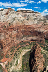 View of Zion National Park from top of Angel’s Landing, Utah, USA