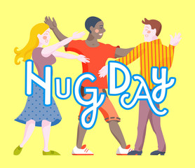 cartoon hug day poster