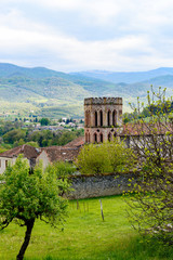 Fototapeta na wymiar roman church in the Pyrenees mountains in France